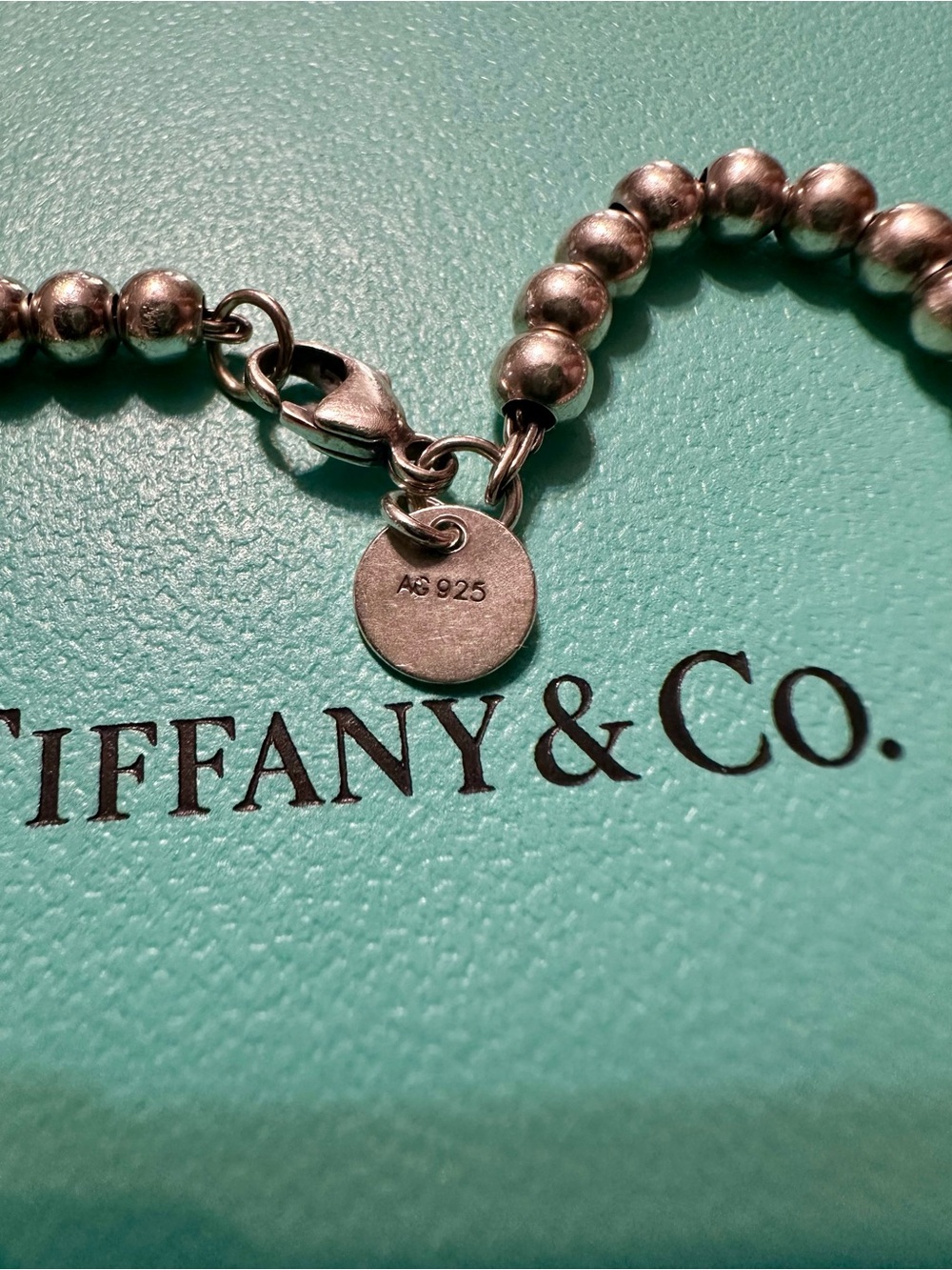 Tiffany & Co. Silver Bead Bracelet with Heart Charm - Silver - Picture 5 of 7